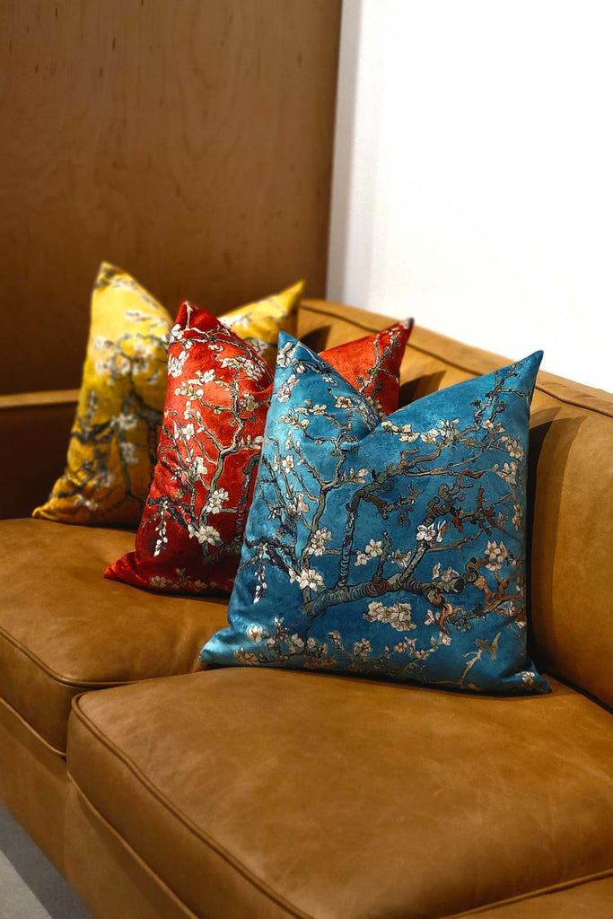 kwesiya-home-van-goth-almond-blossom-velvet-cushion-red-blue-yellow